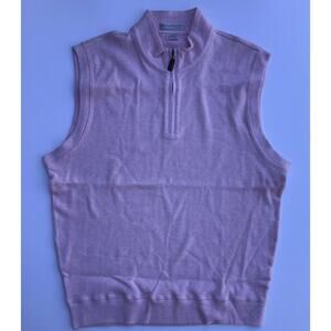 Martin Timeless As The Game Mens Size L Pink Sleeveless 1/4 Zip Sweater Vest